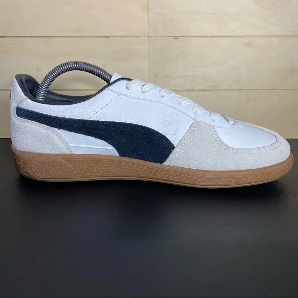 Puma Palermo Leather Sneakers Men's Size 9 Shoes White Vapor Gray Gum - Picture 3 of 11